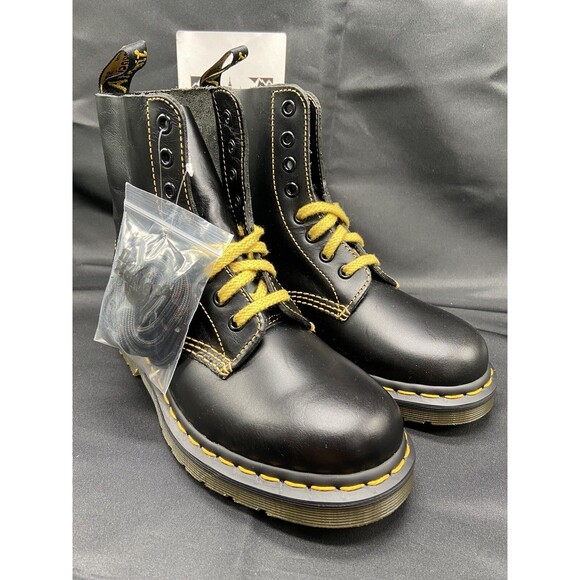 Dr. Martens 1460 Pascal Black Leather Lace Up Boots Men Size 4 Women Size 5 New - Picture 3 of 12